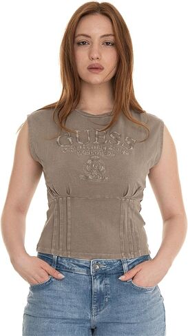 GUESS Women's Sleeveless Nautical Logo Corset Tee in Saudi Arabia