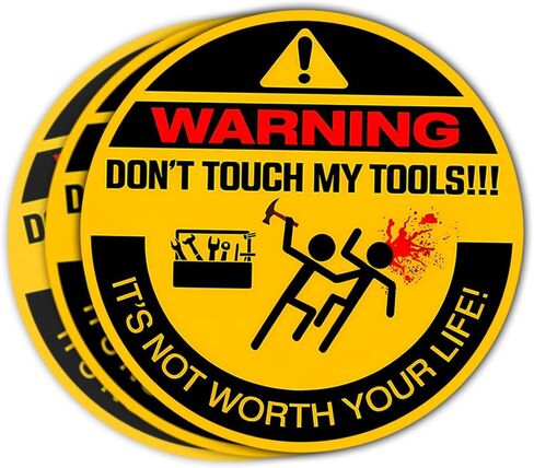 3 Pcs Don't Touch My Tools - It's Not Worth Your Life Sticker, Warning Sticker, Tool Boxes Sticker 3 Inches for Men Welding Ironworker Lineman Electrician Pipeliner Laptop Water Bottle Phone Car in Saudi Arabia