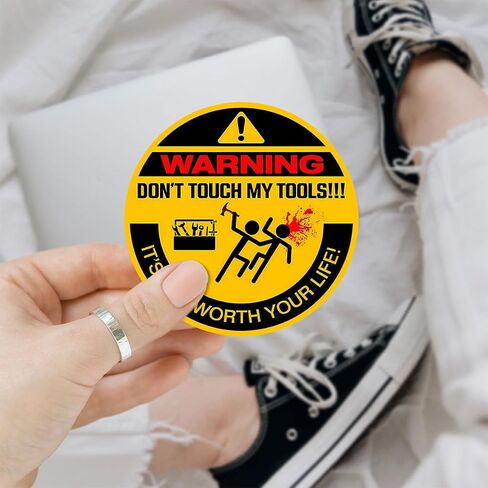 3 Pcs Don't Touch My Tools - It's Not Worth Your Life Sticker, Warning Sticker, Tool Boxes Sticker 3 Inches for Men Welding Ironworker Lineman Electrician Pipeliner Laptop Water Bottle Phone Car in Saudi Arabia