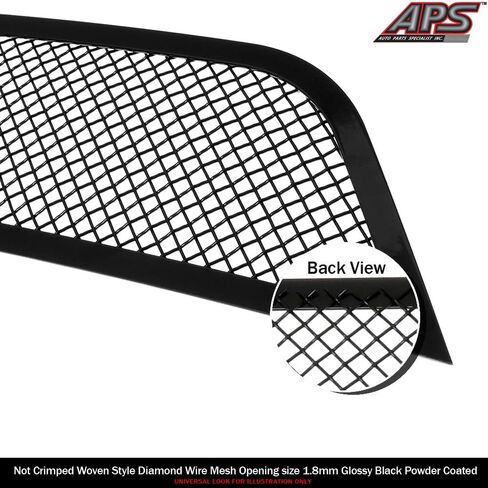 APS Premium Stainless Steel Black Mesh Grille Grill Insert Compatible with Jeep Gladiator 2020 2021 Main Upper N19-H54057J in Saudi Arabia