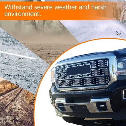 Apply to Chrome Front Bumper Skid Plate Replacement for 2015-2019 GMC Sierra 2500HD & 3500HD (4-Door) - Compatible with OEM Parts 23178964, 23178780, GM1053103C & GM1053104C in Saudi Arabia