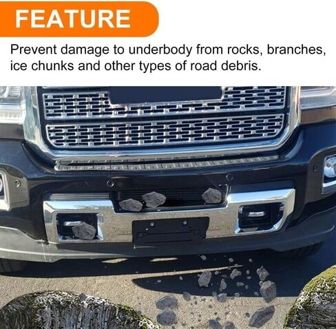 Apply to Chrome Front Bumper Skid Plate Replacement for 2015-2019 GMC Sierra 2500HD & 3500HD (4-Door) - Compatible with OEM Parts 23178964, 23178780, GM1053103C & GM1053104C in Saudi Arabia