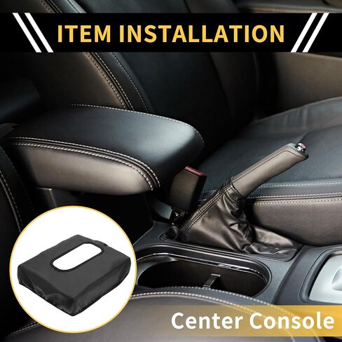 غطاء مسند ذراع وحدة التحكم المركزية لـ GMC Sierra 2019-2023 Tahoe Middle Console Pad Pad Press Protector Leather Microfiber Leather with Black in Saudi Arabia