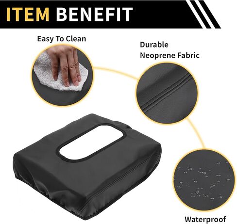غطاء مسند ذراع وحدة التحكم المركزية لـ GMC Sierra 2019-2023 Tahoe Middle Console Pad Pad Press Protector Leather Microfiber Leather with Black in Saudi Arabia