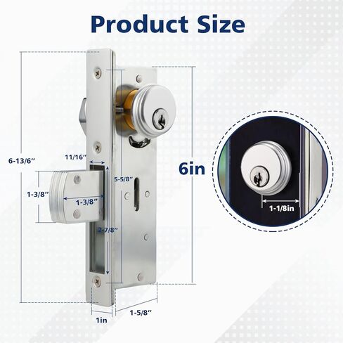 قفل باب خطاف الواجهة المتجر ، أسطوانة قفازات الأبواب التجارية ، أسطوانة نقر ، قفل قفل الأبواب الواجهة على واجهة المتجر (1-1/8 "Backset) in Kuwait