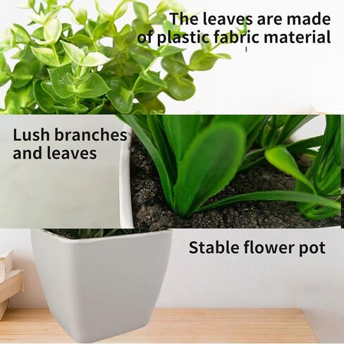 Cutepet 3 PCS النباتات المزيفة الصغيرة ، واقعية مصطنعة مصطنعة مصنفة فو ، داخلي/في الهواء الطلق للمنزل 、 مكتب المكتب والحمام ، أوراق قابلة للتعديل ، خالية من الصيانة in Kuwait