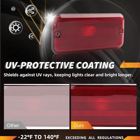 Front + Rear LED Side Marker Light Compatible with Chevy G10 G20 GMC G1500 G2500 Van 1985-1995, P30 P3500 P20 1985-1996, [DOT] Amber/Red LED Sidemarker Lamp, 4 PCS, Smoked Lens in Kuwait