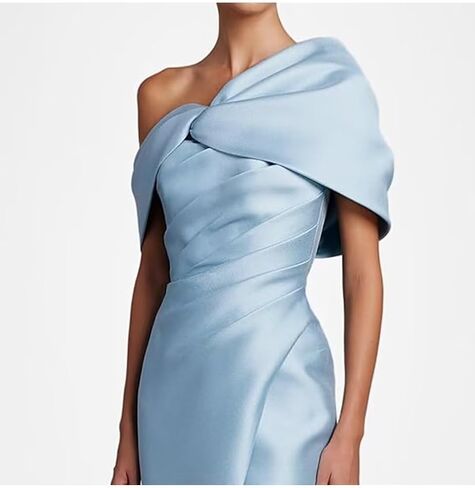 Bedlover One Shoulder Satin Mother of The Bride Dresses Long Slit Formal Evening Party Gowns for Women in Kuwait