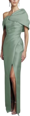 Bedlover One Shoulder Satin Mother of The Bride Dresses Long Slit Formal Evening Party Gowns for Women in Kuwait