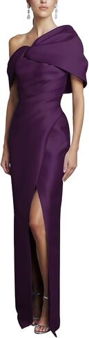 Bedlover One Shoulder Satin Mother of The Bride Dresses Long Slit Formal Evening Party Gowns for Women in Kuwait