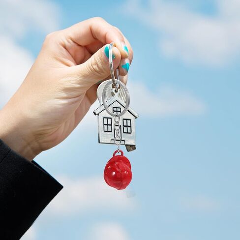 logofun 20 pcs mini keymet keymains smither safety hat key chain chain joolty construction hat keyring for back backpack decorations - red - red in Saudi Arabia