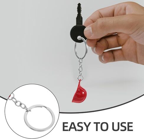 logofun 20 pcs mini keymet keymains smither safety hat key chain chain joolty construction hat keyring for back backpack decorations - red - red in Saudi Arabia
