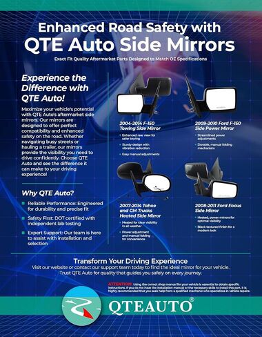 PM Auto يسار السائق الجانبي Powaway View Mirror أسود سلس لعام 2003-2007 هوندا أكورد in Saudi Arabia