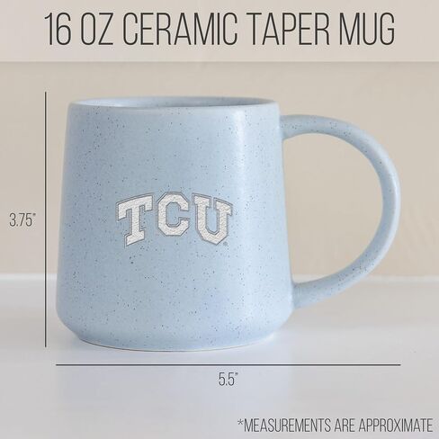 Rico Industries NCAA West Virginia Mountaineers Baby Blue 16oz Ceramic Taper Mug in Saudi Arabia