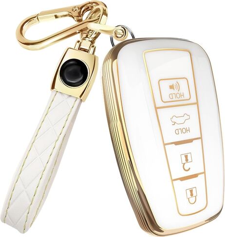 Lucrum for Toyota Camry Key Fob Cover و Ceychain Leather-KeyFob Case for Corolla ، Rav4 ، Avalon ، Prius ، C-HR (2019-2025) in Kuwait