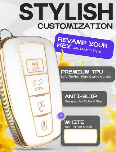 Lucrum for Toyota Camry Key Fob Cover و Ceychain Leather-KeyFob Case for Corolla ، Rav4 ، Avalon ، Prius ، C-HR (2019-2025) in Kuwait
