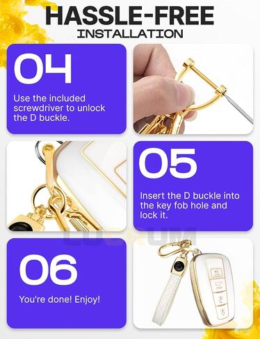Lucrum for Toyota Camry Key Fob Cover و Ceychain Leather-KeyFob Case for Corolla ، Rav4 ، Avalon ، Prius ، C-HR (2019-2025) in Kuwait