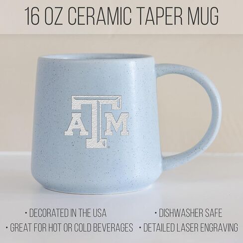 Rico Industries NCAA West Virginia Mountaineers Baby Blue 16oz Ceramic Taper Mug in Saudi Arabia