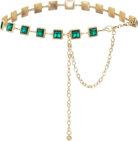 Iluvatar Glass Diamond Belt Belt Metal Metal Belt Women Western Belt Women's BLING BLING F117 in Kuwait