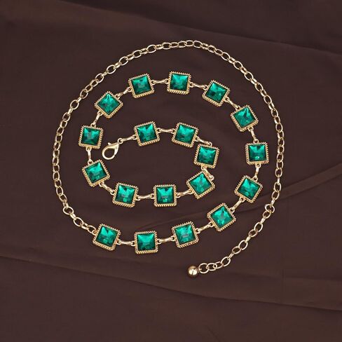Iluvatar Glass Diamond Belt Belt Metal Metal Belt Women Western Belt Women's BLING BLING F117 in Kuwait