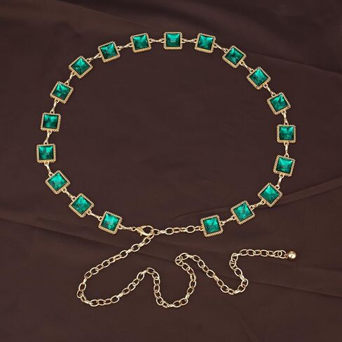 Iluvatar Glass Diamond Belt Belt Metal Metal Belt Women Western Belt Women's BLING BLING F117 in Kuwait