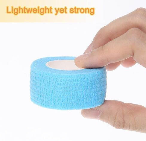MECCANIXITY 12 Pack Elastic Cohesive Bandage Wrap 4 Inch x 5 Yards Breathable Self Adhesive Athletic Tape Roll Light Blue for Sports Wrist Ankle Support in Saudi Arabia