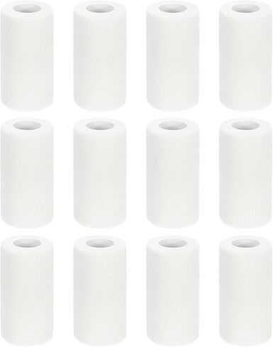 MECCANIXITY 12 Pack Elastic Cohesive Bandage Wrap 4 Inch x 5 Yards Breathable Self Adhesive Athletic Tape Roll Light Blue for Sports Wrist Ankle Support in Saudi Arabia