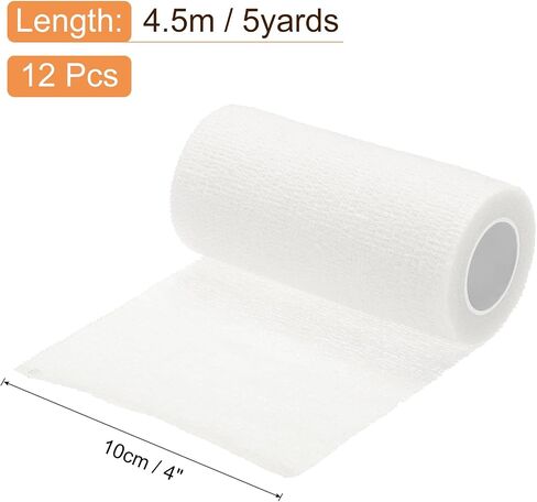 MECCANIXITY 12 Pack Elastic Cohesive Bandage Wrap 4 Inch x 5 Yards Breathable Self Adhesive Athletic Tape Roll Light Blue for Sports Wrist Ankle Support in Saudi Arabia