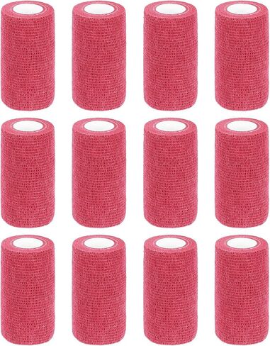 MECCANIXITY 12 Pack Elastic Cohesive Bandage Wrap 4 Inch x 5 Yards Breathable Self Adhesive Athletic Tape Roll Light Blue for Sports Wrist Ankle Support in Saudi Arabia