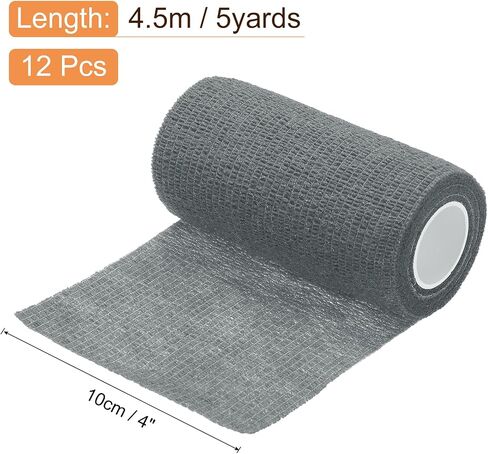 MECCANIXITY 12 Pack Elastic Cohesive Bandage Wrap 4 Inch x 5 Yards Breathable Self Adhesive Athletic Tape Roll Light Blue for Sports Wrist Ankle Support in Saudi Arabia