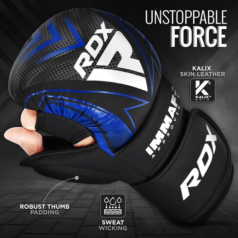 RDX IMMAF Approved Sparring Grappling Gloves, Professional Grade Hybrid Design for Competition Level and Training, Ventilated Open Palm, Adjustable Wrist Straps, Martial Arts Muay Thai, Men Women in Saudi Arabia