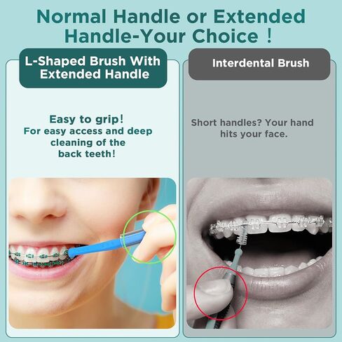 50 فرشًا بين الزاوية بين الزاوية للأقواس ، ضيقة (0.7 مم) ، خيط متشابك على شكل L لإزالة لوحة الأسنان الصحية in Kuwait