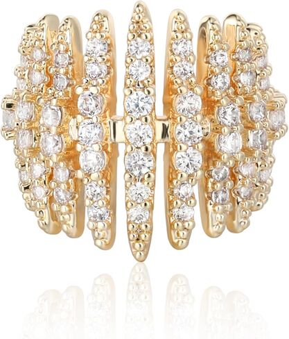 FETTERO Ear Cuffs for Women Non Piercing 14K Gold Plated Minimalist Ear Cuff Earrings Clip On Cartilage Cuff Earrings Cubic Zirconia Wrap Earrings in Kuwait