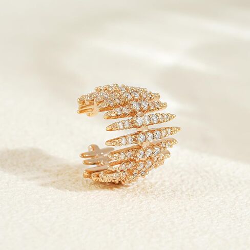 FETTERO Ear Cuffs for Women Non Piercing 14K Gold Plated Minimalist Ear Cuff Earrings Clip On Cartilage Cuff Earrings Cubic Zirconia Wrap Earrings in Kuwait