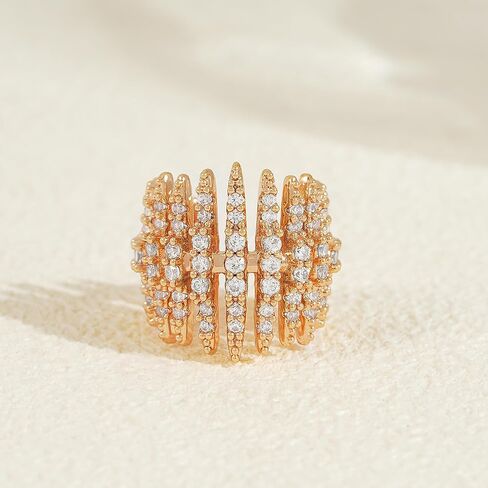 FETTERO Ear Cuffs for Women Non Piercing 14K Gold Plated Minimalist Ear Cuff Earrings Clip On Cartilage Cuff Earrings Cubic Zirconia Wrap Earrings in Kuwait