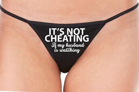 Knaughty Knickers Its Not Cheating If My Husband Watches Black String Thong in Saudi Arabia