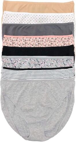 Cotton Modal Full Coverage Hi Cut 8-Pack Not So Basic / Medium in Saudi Arabia