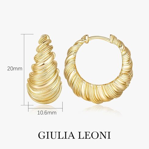 أقراط ذهبية 14K للنساء الأقراط للنساء تتجه في تصميم كرواسان مستوحى من الكرواس in Kuwait