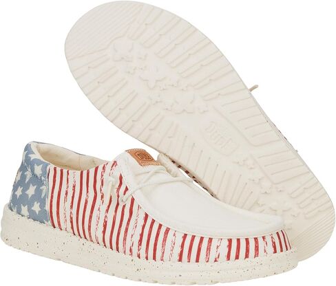 HEYDUDE Wendy Funk Americana Stars White/Navy Blazer Size 5, Women’s Shoes, Women’s Slip-on Loafers, Comfortable & Light-Weight in Saudi Arabia