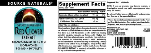 المصدر Naturals Red Clover Extract ، 500 mg tablet ، 30 Count in Kuwait