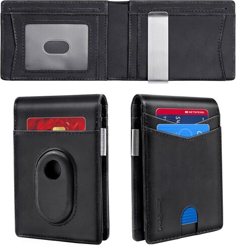 Wallet for Samsung Galaxy SmartTag2, Cash Pocket Version, RFID Blocking Genuine Leather Bifold Wallet With Gift Box (Not Include Tracker) in Kuwait