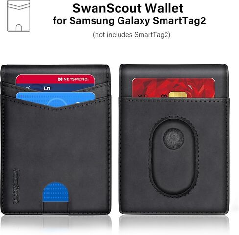 Wallet for Samsung Galaxy SmartTag2, Cash Pocket Version, RFID Blocking Genuine Leather Bifold Wallet With Gift Box (Not Include Tracker) in Kuwait