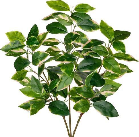 Oairse 2 Bundles Artificial Greenery Stems Faux Pothos Stems and Branches for Vase Fake Shrubs Bush Spring Greenery Picks for Centerpiece for Farmhouse Home Garden Patio Backyard Indoor Outdoor Decor in Saudi Arabia