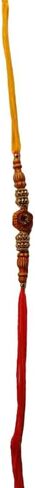 S & S GARMENT ENTERPRISES Beautiful Brown Beads Rakhi With Yellow & Red Threads For Raksha Bandhan Festival for Brother Set of 6 in Saudi Arabia