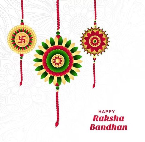 S & S GARMENT ENTERPRISES Beautiful Brown Beads Rakhi With Yellow & Red Threads For Raksha Bandhan Festival for Brother Set of 6 in Saudi Arabia