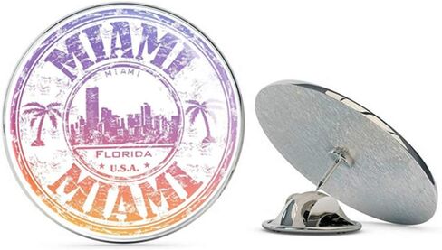 Miami Florida USA Round Metal 0.75" Lapel Pin Hat Shirt Pin Tie Tack Pinback in Saudi Arabia