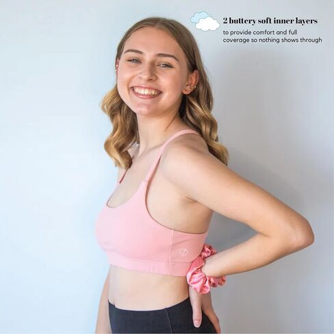 High Impact Sports Bra | Pink Sports Bra Designed For Pre-Teen Girls | Breathable Fabric, Adjustable Straps & Cups in Saudi Arabia