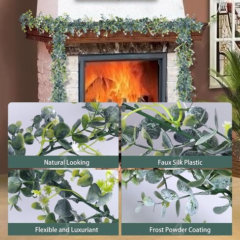 Eucalyptus Garlands for Table, 4 Packs 5.8FT Long Fake Greenery Vines, Artificial Hanging Plant for Wedding Bouquet Party Indoor Outdoor Decor in Saudi Arabia