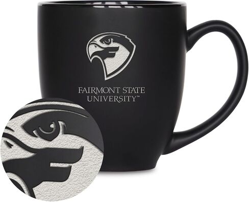 Rico Industries NCAA Delta State Statesmen 15oz Laser Engraved Matte Black Ceramic Bistro Mug - for Hot or Cold Drinks in Saudi Arabia