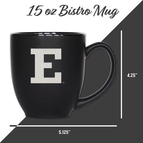 Rico Industries NCAA Delta State Statesmen 15oz Laser Engraved Matte Black Ceramic Bistro Mug - for Hot or Cold Drinks in Saudi Arabia